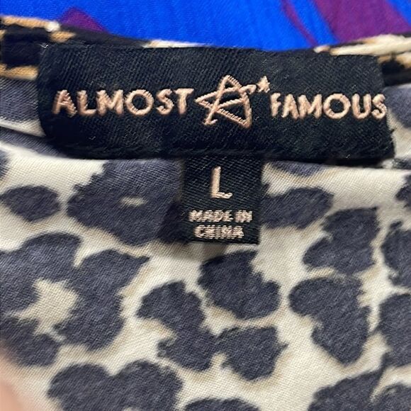 NWOT Almost Famous Leopard Bodysuit leotard with snaps.  Size L large 12/14 - Picture 8 of 11